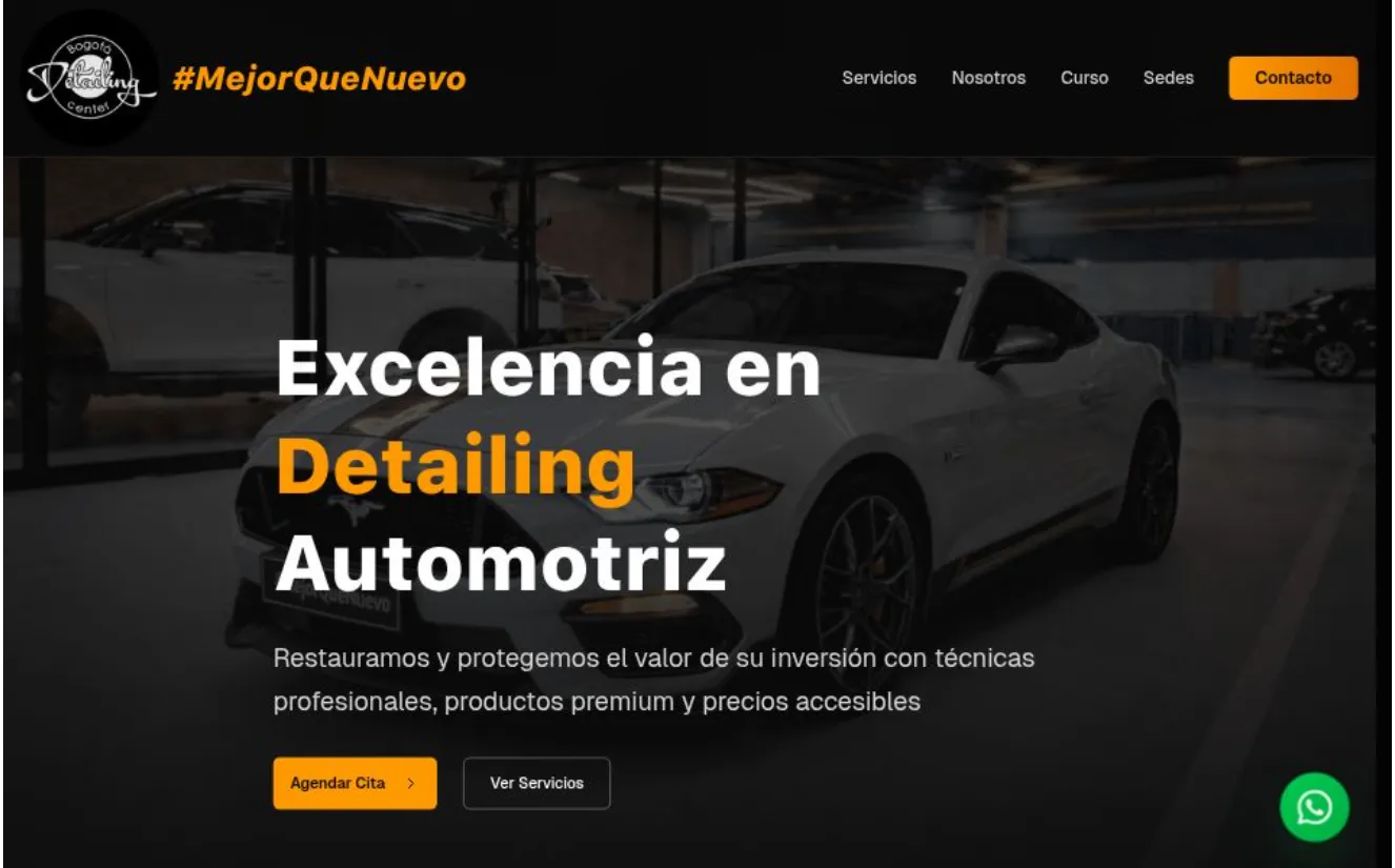 Bogotá Detailing Center - Proyecto web desarrollado por Maicol Toro